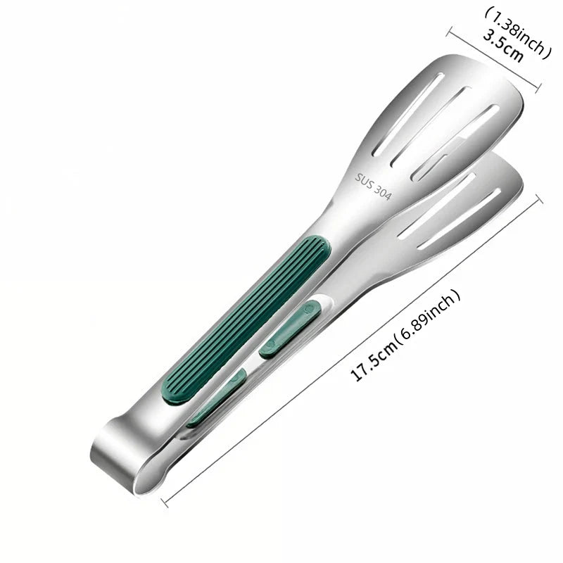 Stainless steel non-slip food tongs for cooking, serving, and handling hot dishes in the kitchen