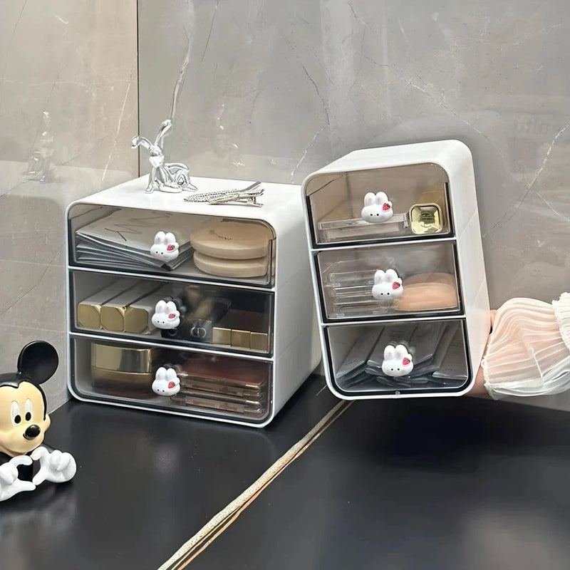 Homeenjoy UK Elegant Acrylic Desk Organiser with 3 Pull-Out Drawers