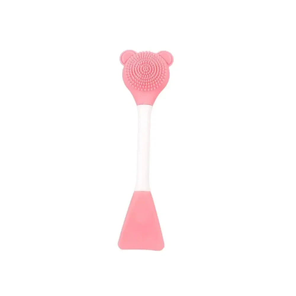 Luxurious silicone bear-shaped face mask applicator brush in various colours for effortless, even skincare product application