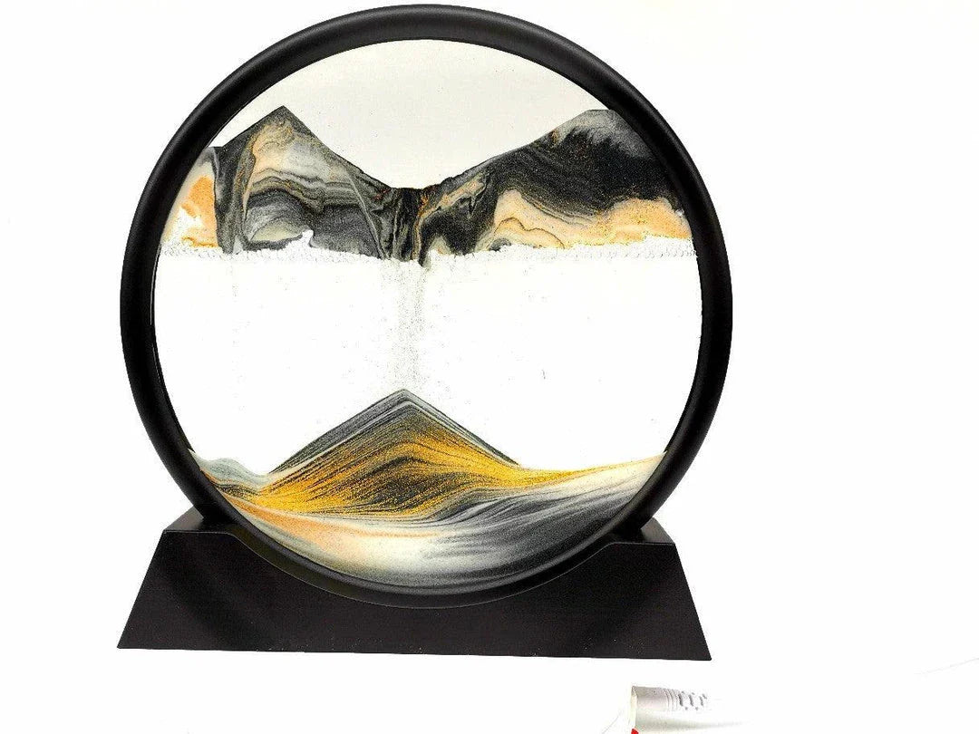 Quicksand Painting Ornaments in modern, minimalist design with mesmerizing sand display