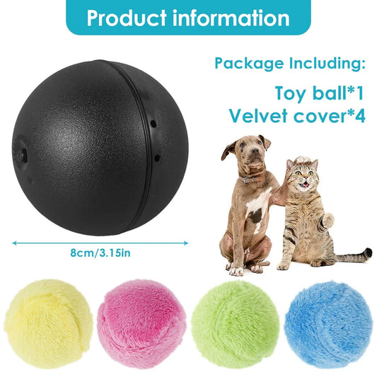 Vibrant, multi-coloured electric pet balls that automatically roll to stimulate pets' natural hunting instincts and help clean floors