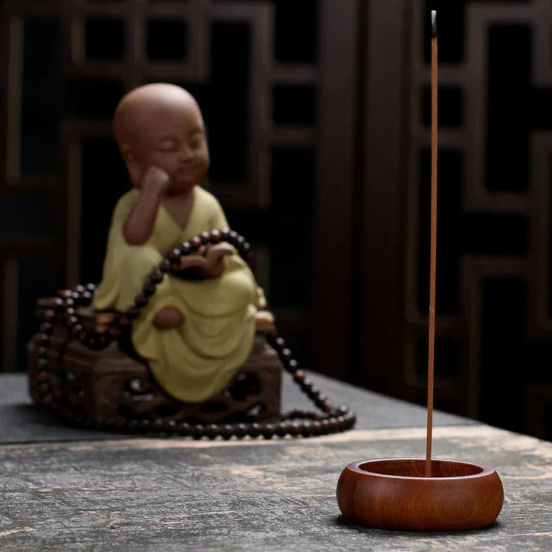 Elegant black sandalwood incense holder with multiple caliber burners for different sized incense sticks