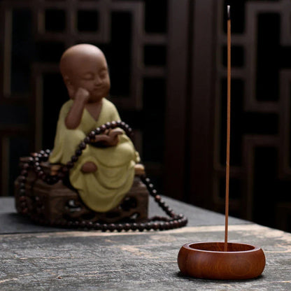 Elegant black sandalwood incense holder with multiple caliber burners for different sized incense sticks