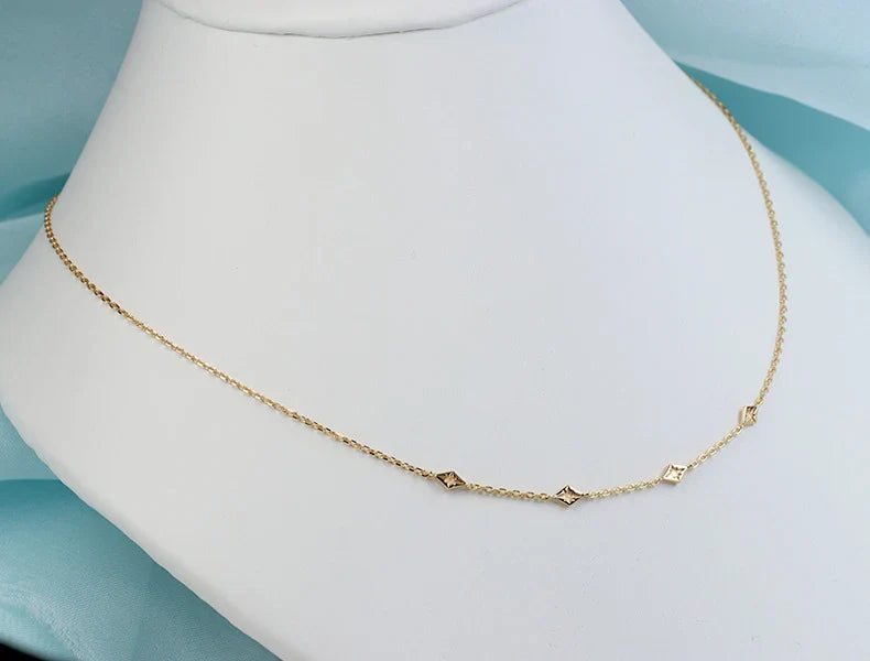 A simple yet elegant sterling silver necklace with a geometric design, a premium accessory handcrafted in Britain.