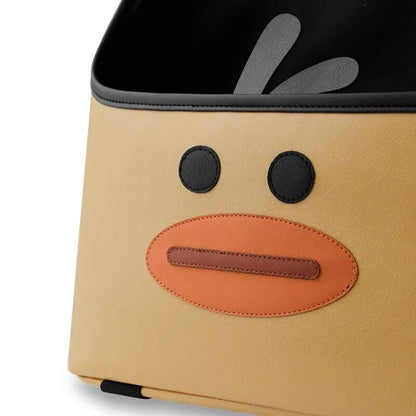 Cute Cartoon Leather Car Seat Organiser with Multi-Function Storage for Papers, Cups, and Phablet