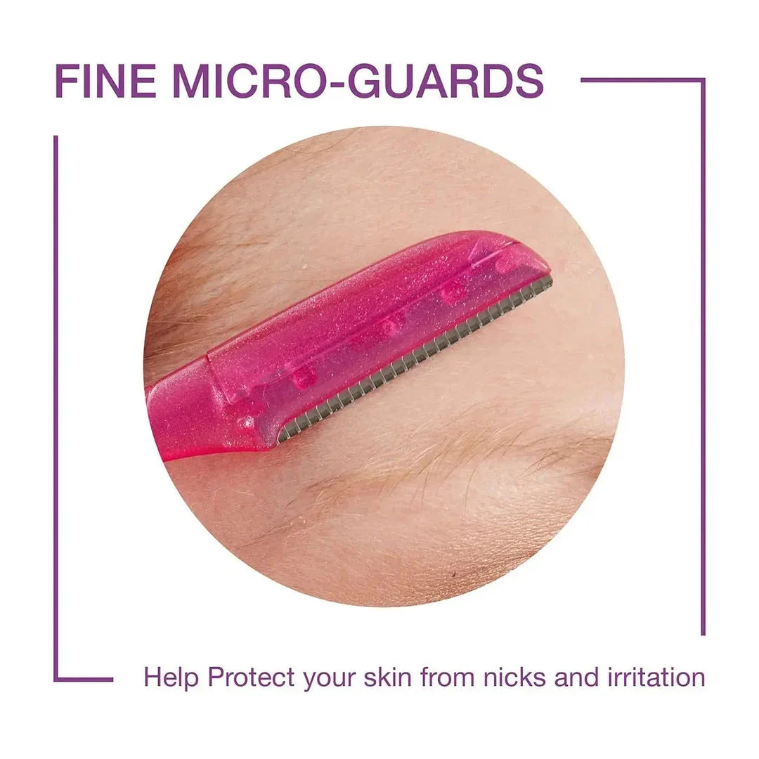 Precision Facial and Eyebrow Razors for Women - Removes Peach Fuzz, Shapes Brows, and Exfoliates Skin