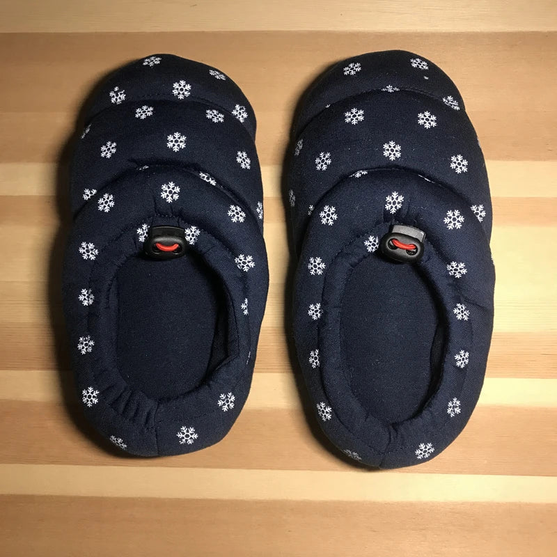 Couples' Soft Warm Half-Heel Bread Shoes in Grey, featuring a unique low-profile design for comfort and style.