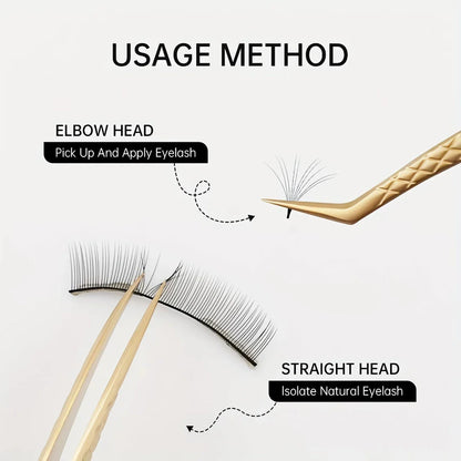 Premium precision anti-slip eyelash extension tweezers made with durable stainless steel for flawless lash application