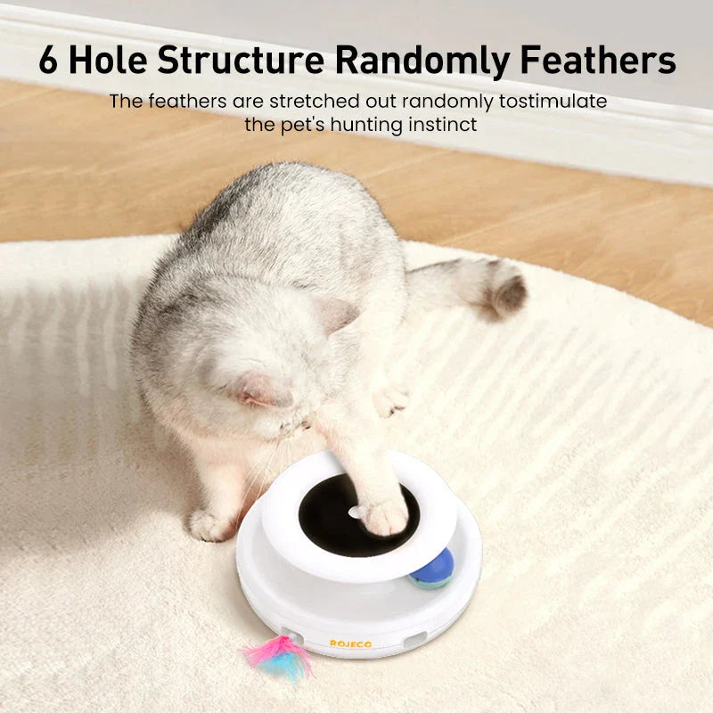 Captivating 2-in-1 Smart Cat Toy with feather wand and interactive balls for endless feline fun and engagement