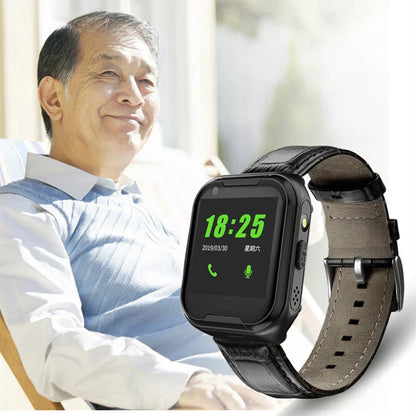 Premium elderly smart watch with blood pressure monitoring and fall detection features