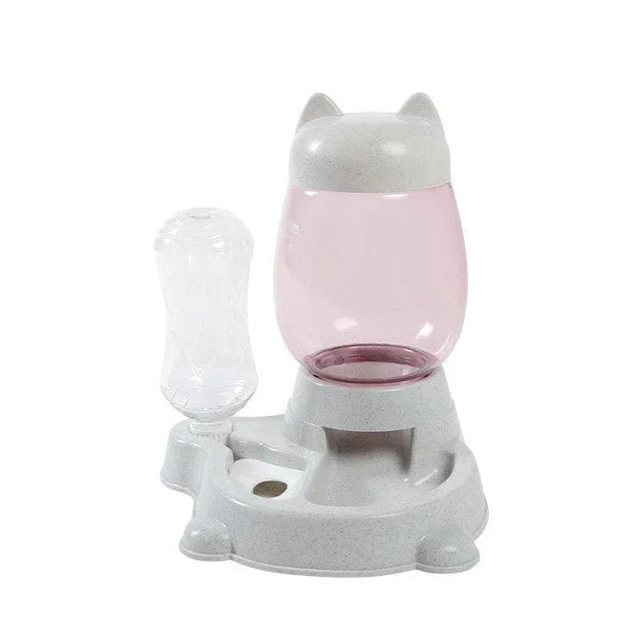 Automatic pet food and water dispenser with blue colour, designed for convenient feeding of cats and dogs