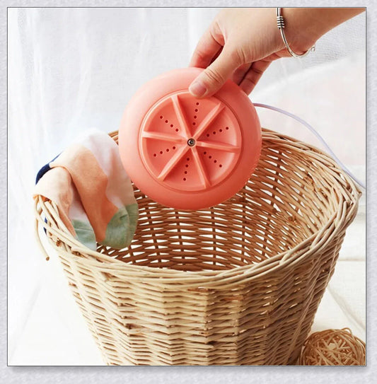 Compact and portable mini washing machine with powerful 18W motor, energy-efficient design, and ultrasonic sterilization for deep cleaning in small spaces