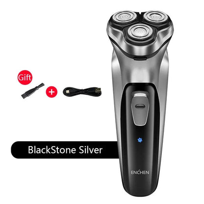 Advanced cordless electric face shaver with 3D floating heads and ultra-thin double ring cutter for a smooth, comfortable shave