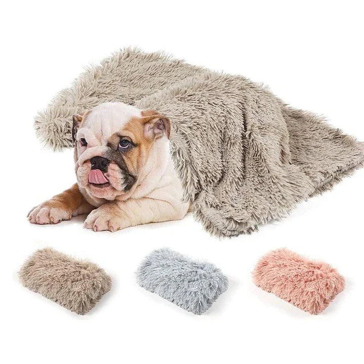 Cosy plush sleeping blanket for pets, available in small, medium, and large sizes, with a soft and luxurious design to provide ultimate comfort for your furry friend.