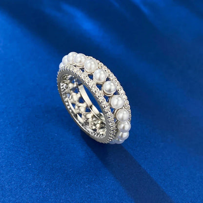 A beautiful 925 sterling silver ring with a delicate pearl accent, designed for the discerning British woman