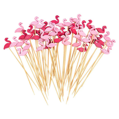 Charming bamboo flamingo decorative picks for adding a tropical touch to UK parties, weddings, and events