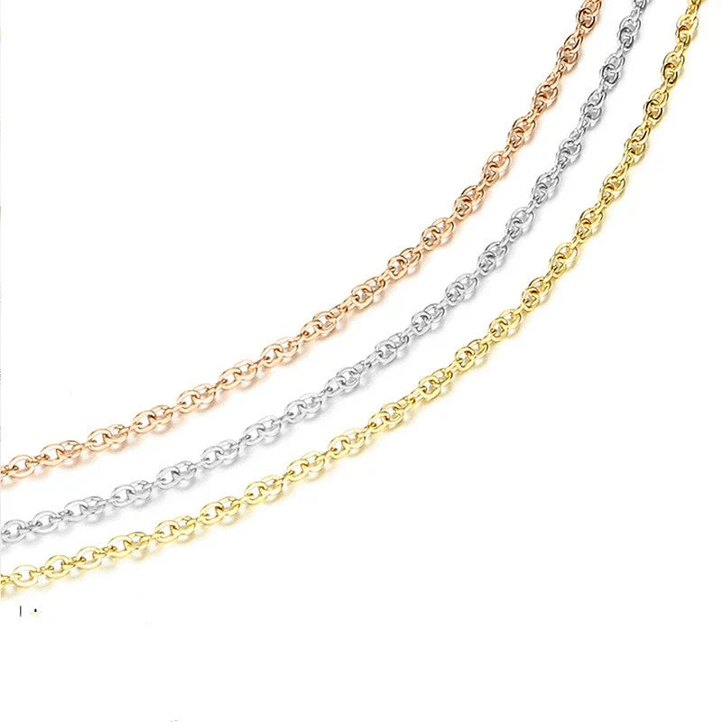 Elegant geometric long necklace made from premium stainless steel, featuring a delicate chain and captivating design for refined British style.