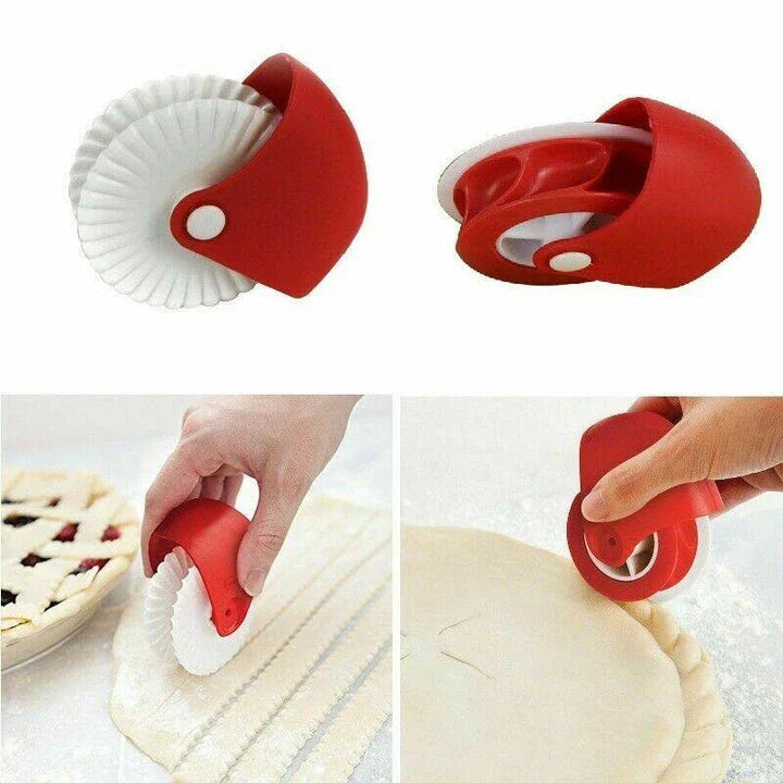 Pastry Wheel Decorator for creating decorative strips and patterns on homemade pies, pasta, and puff pastry