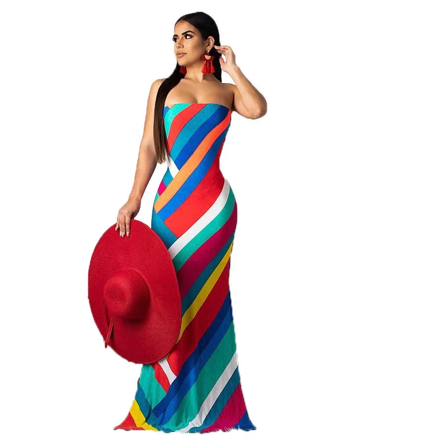 Elegant printed halter dress in vibrant colours, designed with a flattering silhouette and premium polyester fibre for exceptional quality.