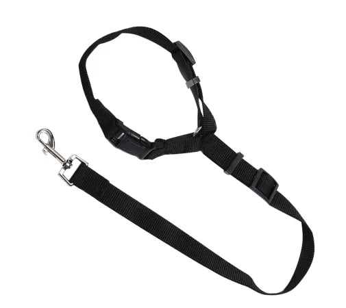 Adjustable Dog Car Seatbelt with Leash and Headrest Attachment for Secure Pet Transport