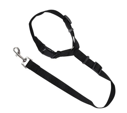 Adjustable Dog Car Seatbelt with Leash and Headrest Attachment for Secure Pet Transport