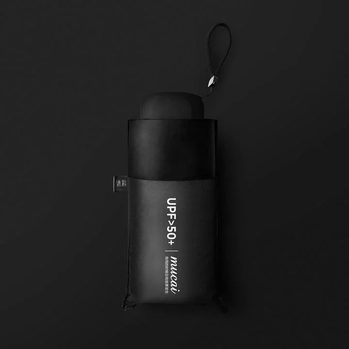 Compact, five-fold Pocket Mini Umbrella with glass-fiber frame and UPF50+ sun protection fabric