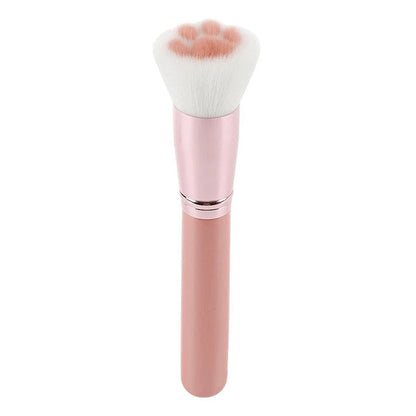 Charming cat paw makeup brushes in black with soft wool fibre bristles and a sturdy aluminium alloy handle