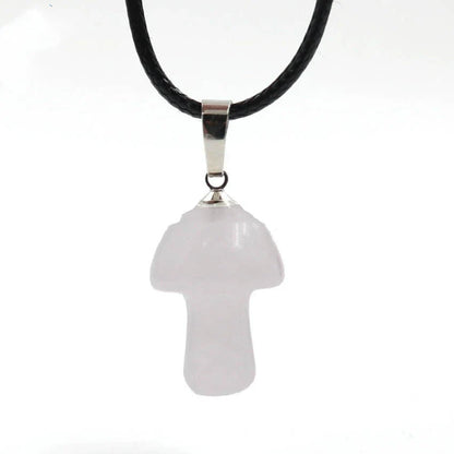Elegant crystal mushroom pendant necklace with adjustable chain and sparkling natural gemstones