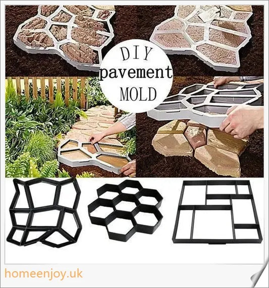 Durable, reusable plastic DIY paving mould for creating customized garden paths and patios