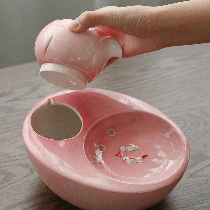 Premium electric ceramic drinking fountain in various colours for elegant home hydration