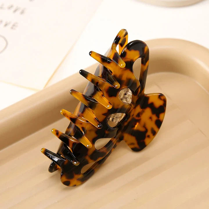 Chic geometric hollow stripes hair barrettes made from premium acetate for women's fashion and hairstyles