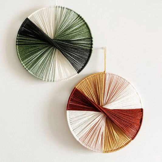 Colourful handcrafted macrame wall hanging made with premium cotton threads, adding bohemian charm to any room