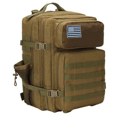 Oxford fabric waterproof backpack with large 45-litre capacity, multiple pockets, and comfortable padded straps for daily use and outdoor adventures