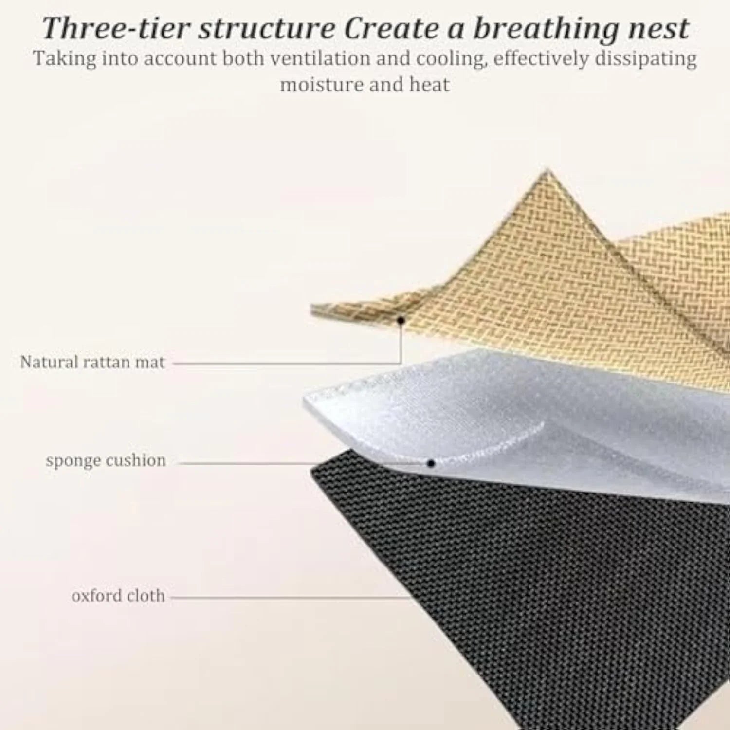 Cooling Rattan Pet Bed with Breathable Cushion for Cats - Stylish and Comfortable Design