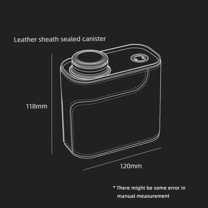 Airtight metal coffee and tea canister with portable filter paper storage, perfect for camping and home use