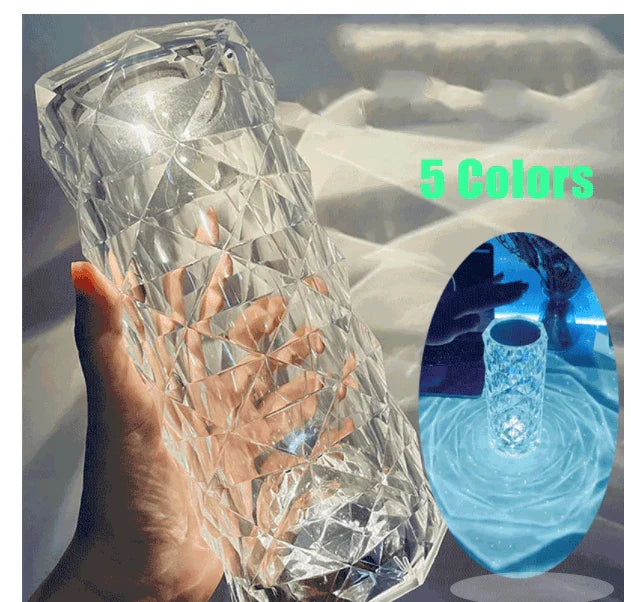 Elegant crystal-inspired table lamp with 16 colour modes, perfect for bedrooms, living rooms, and more