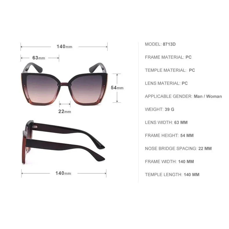 Chic oversized cat eye sunglasses with a vintage-inspired design and UV400 protection for stylish British women