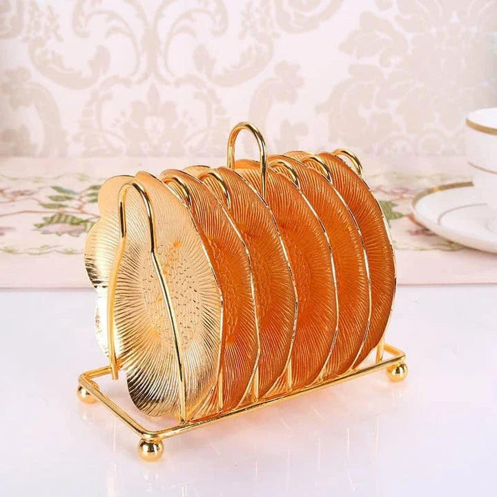 Elegant and durable plate coaster in a beautiful gold and silver finish, perfect for protecting surfaces and adding a touch of refined style to your home.