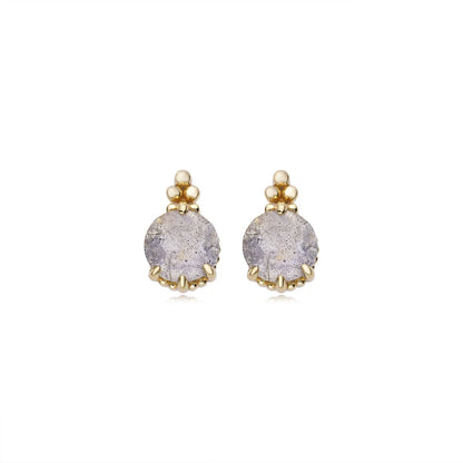 Elegant elongated stone earrings with a geometric design and a white crystal, a sophisticated accessory for the discerning British woman.