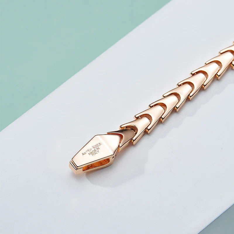 Adjustable copper snake bracelet in rose gold finish, a stylish unisex accessory for men and women
