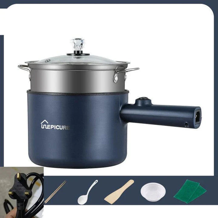 Emerald Green or Sapphire Blue Multi-Function Electric Cooker with Steaming Grid and Intuitive Controls