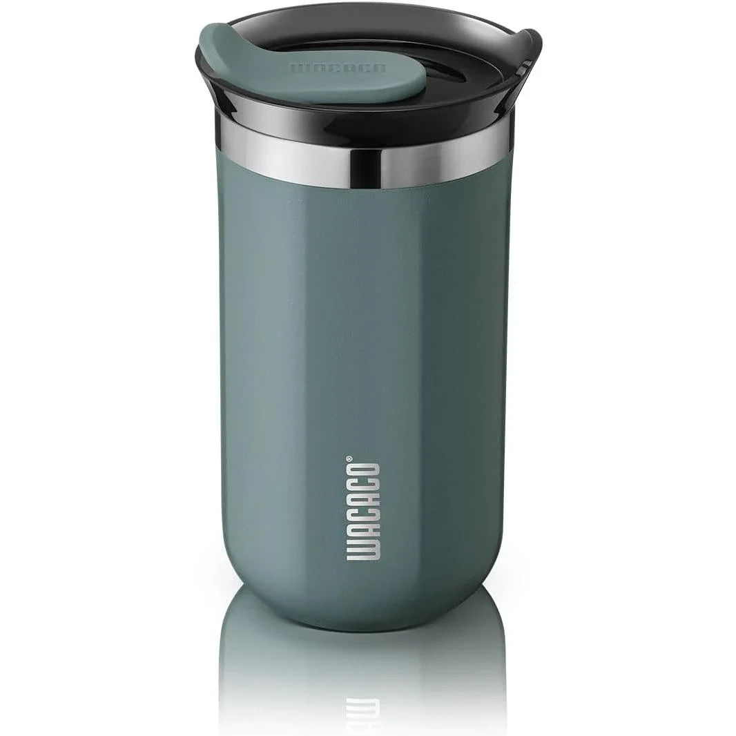 Premium insulated stainless steel travel mug in various vibrant colours, designed for keeping hot and cold drinks at the perfect temperature for on-the-go British lifestyles.