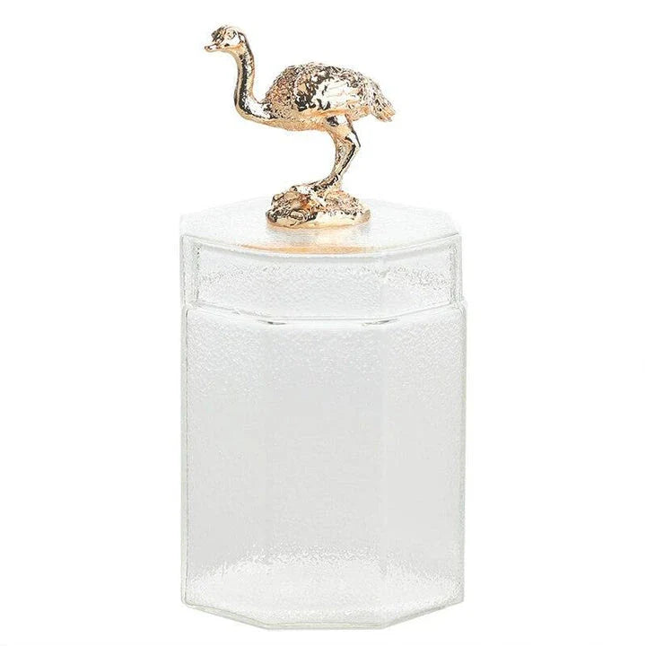 Premium glass food storage jar with a stylish rabbit-shaped lid, ideal for storing dry goods, snacks, and homemade preserves in the kitchen.