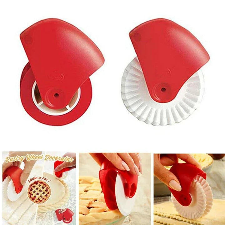 Pastry Wheel Decorator for creating decorative strips and patterns on homemade pies, pasta, and puff pastry
