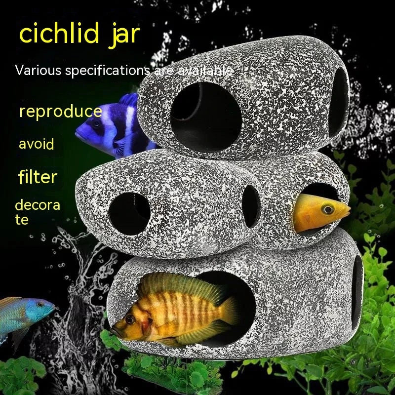 Homeenjoy UK Elegant Aquatic Oasis: Decorative Fish Tank Stone for Breeding and Shrimp Shelter