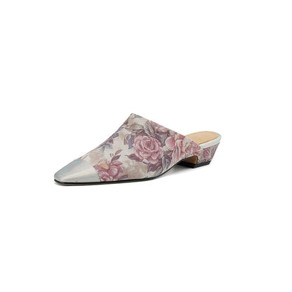 Elegant suede mule slippers with a chic 3cm square heel, designed for everyday comfort and style