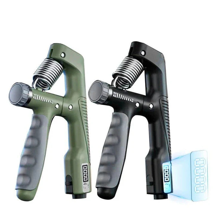 Adjustable Smart Counting Hand Grip with digital counter and rubber handles for strength training