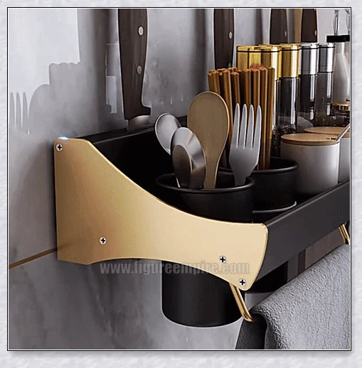 Premium stainless steel and ABS plastic kitchen organiser with compartments for spices, knives, chopsticks and more