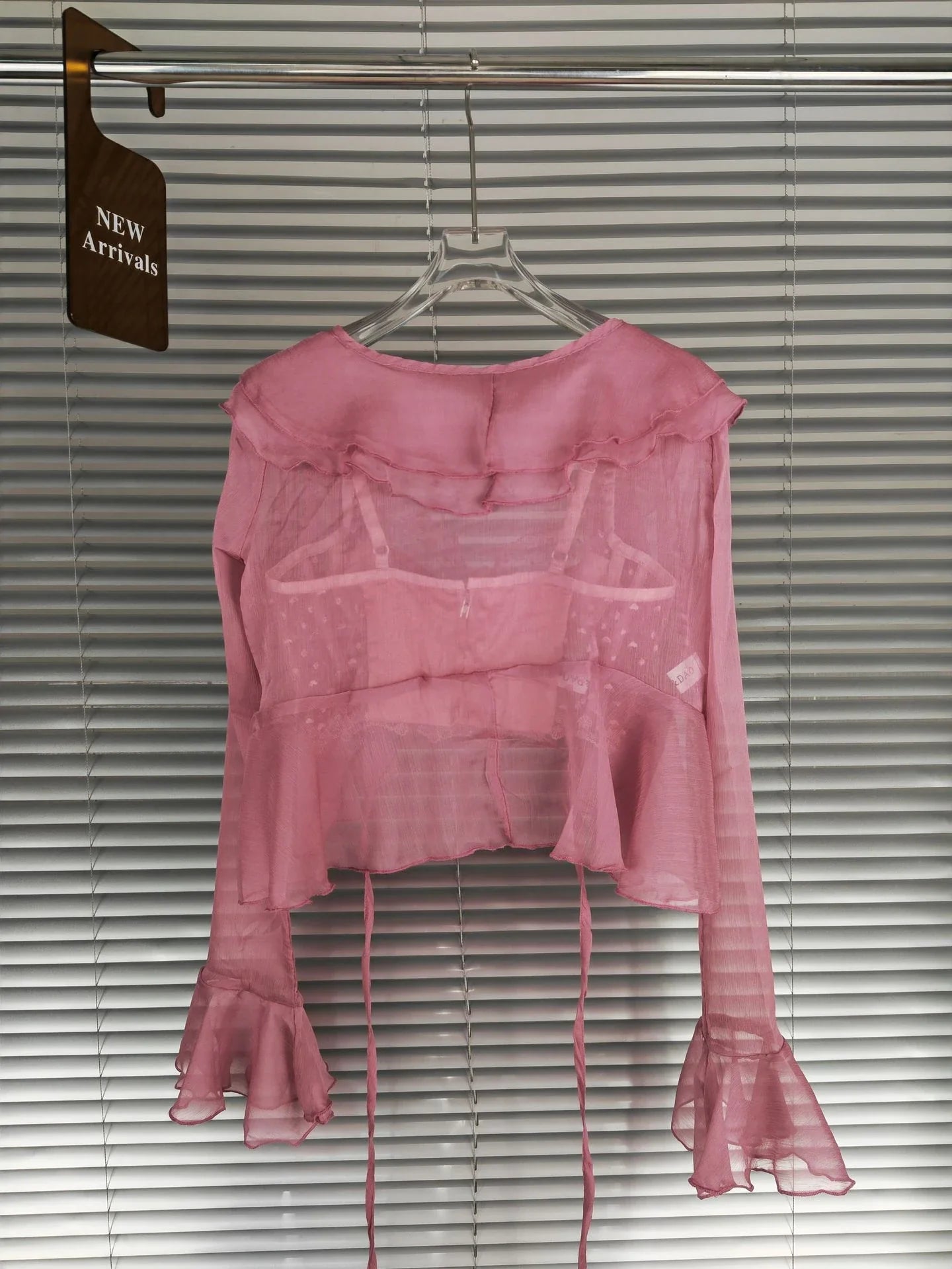 Elegant two-piece chiffon cardigan set with lace trim, available in black, white, and pink colours