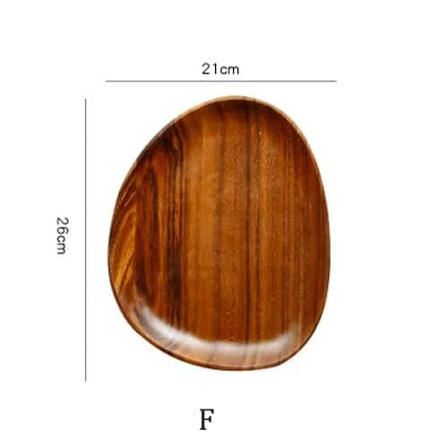 Elegant wooden dining plates with a minimalist, laconic design and natural wood grain